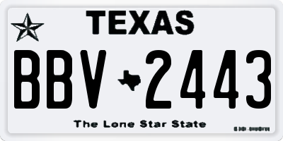 TX license plate BBV2443