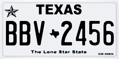 TX license plate BBV2456