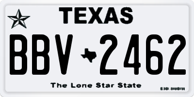 TX license plate BBV2462