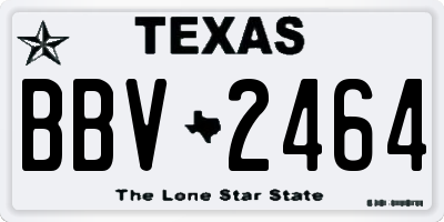 TX license plate BBV2464