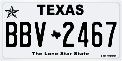 TX license plate BBV2467