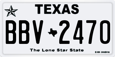 TX license plate BBV2470