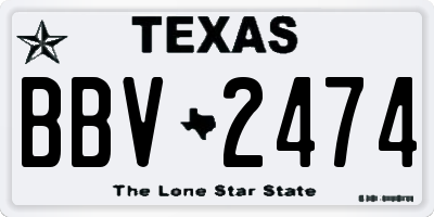 TX license plate BBV2474
