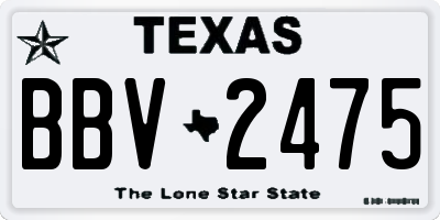 TX license plate BBV2475
