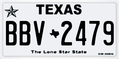 TX license plate BBV2479