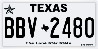 TX license plate BBV2480