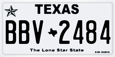TX license plate BBV2484