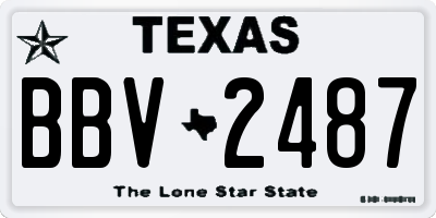 TX license plate BBV2487