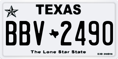 TX license plate BBV2490