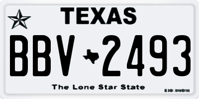 TX license plate BBV2493