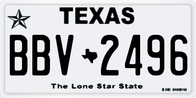 TX license plate BBV2496