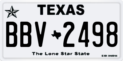 TX license plate BBV2498