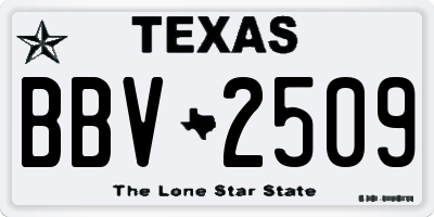 TX license plate BBV2509