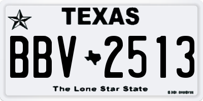 TX license plate BBV2513