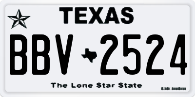 TX license plate BBV2524