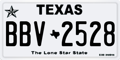 TX license plate BBV2528