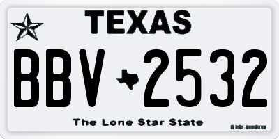 TX license plate BBV2532