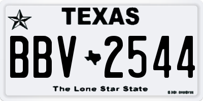 TX license plate BBV2544
