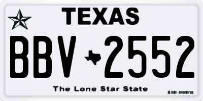 TX license plate BBV2552