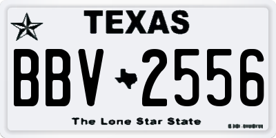 TX license plate BBV2556