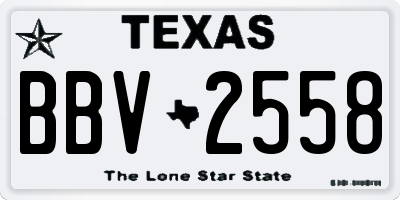 TX license plate BBV2558