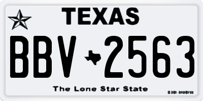 TX license plate BBV2563