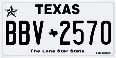 TX license plate BBV2570