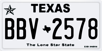 TX license plate BBV2578