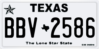 TX license plate BBV2586