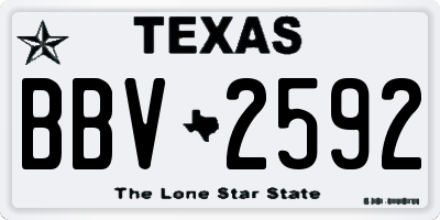 TX license plate BBV2592