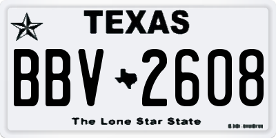 TX license plate BBV2608