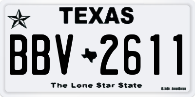 TX license plate BBV2611