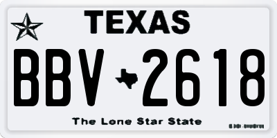TX license plate BBV2618