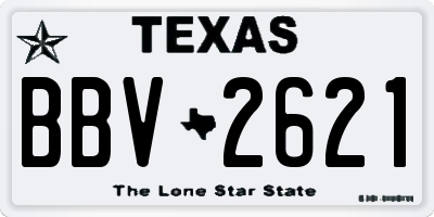 TX license plate BBV2621