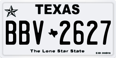 TX license plate BBV2627