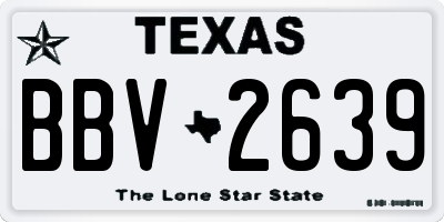 TX license plate BBV2639