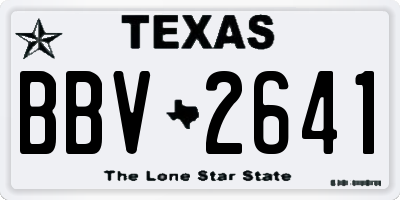 TX license plate BBV2641