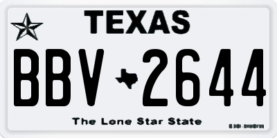 TX license plate BBV2644