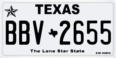TX license plate BBV2655