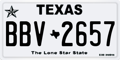 TX license plate BBV2657