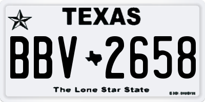 TX license plate BBV2658