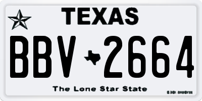 TX license plate BBV2664