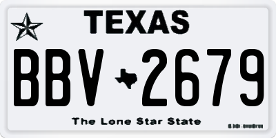 TX license plate BBV2679