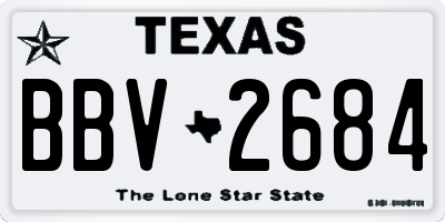 TX license plate BBV2684
