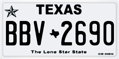 TX license plate BBV2690