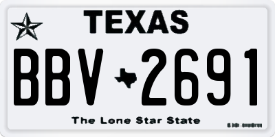 TX license plate BBV2691