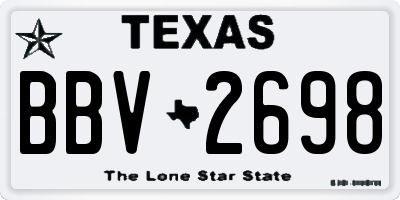 TX license plate BBV2698