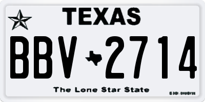 TX license plate BBV2714