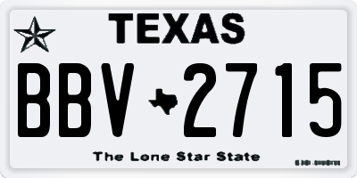 TX license plate BBV2715