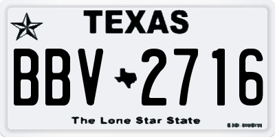 TX license plate BBV2716